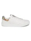Burberry Low Top Sneakers Contrast Heel Detail Rubber Sole In White