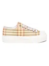 Burberry Lf Jack Low Sneakers Synthetic Teacup Check In Brown