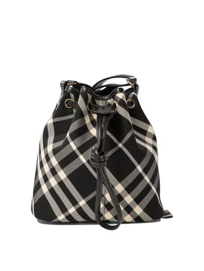 Burberry Women's "check Mini" Bucket Bag In Black