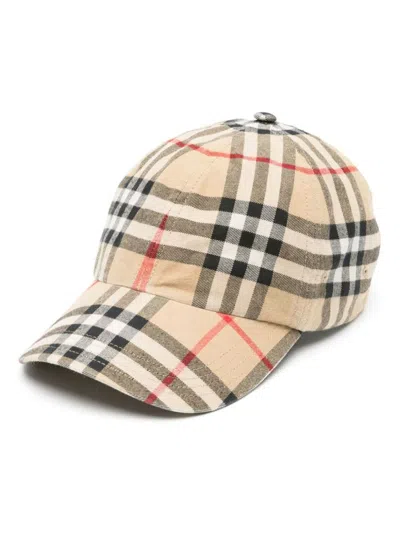 BURBERRY WOMEN'S CHECK MOTIF BASEBALL CAP