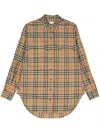 Burberry Ladies Vintage Check Stretch Cotton Button-down Collar Shirt In Beige