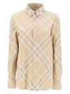 Burberry Button-down Checked Shirt In Beige