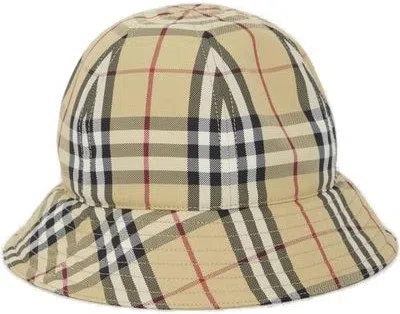 BURBERRY WOMEN'S CHECK MOTIF NYLON BUCKET HAT