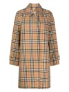 Burberry Tan Check Trench Coat In Beige