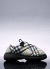 Burberry Printed Fabric Pillow Check Slip Ons In White