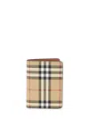 Burberry Vintage Check-pattern Logo-stamp Passport Holder In Cream