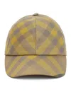 Burberry Womens Cedar Washed-check Woven Cap In Nude & Neutrals