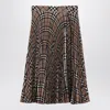 Burberry High-waisted Check Pattern Pleated Skirt In Brown