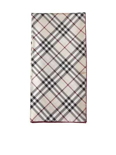 Burberry Women Check Print Silk Scarf In Brown