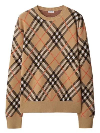 BURBERRY WOMEN'S CHECK PULLOVER SWEATER