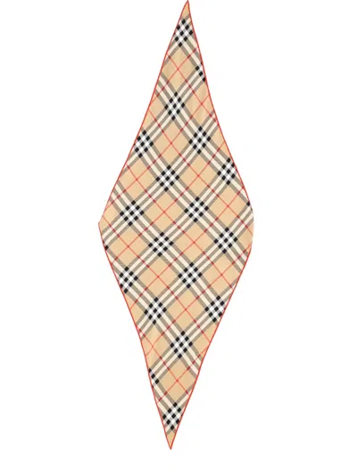 Burberry Check Silk Scarf In Multi