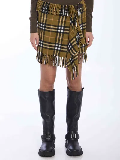 BURBERRY BURBERRY WOMEN CHECK SCARF SKIRT