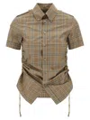 Burberry Women Embroidered Poplin Shirt In Brown
