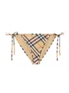 Burberry Check Triangle Bikini Brief Tie Side Straps In Multi