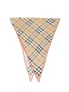 Burberry Check Silk Scarf Scarves And Foulards Multicolor In Brown