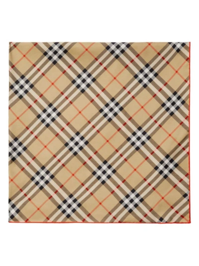 Burberry Women's Check Silk Scarf In Brown