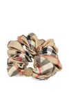 Burberry Checkered Pattern Elastic Hair Accessories Set In Brown