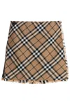 Burberry Check Wool Blend Mini Skirt Clothing In Beige