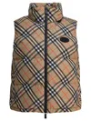 Burberry Women "check" Sleeveless Down Jacket In Nude