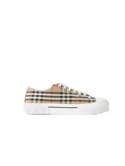 BURBERRY BURBERRY WOMEN CHECK SNEAKERS ARCHIVE BEIGE