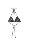 Burberry Checkered Design Triangle Bikini Top In Snug Check