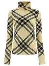 Burberry Women "check" Turtleneck Sweater In Multi