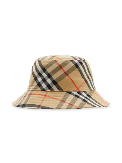 Burberry Women's Check Twill Bucket Hat In Brown