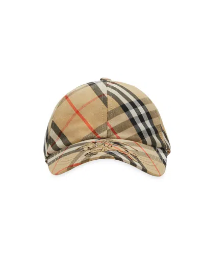 Burberry Women's Check Twill Cap In Brown