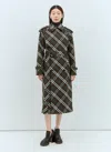 Burberry Signature Check Double-breasted Trench Coat In Green