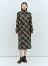 Burberry Signature Check Double-breasted Trench Coat In Green