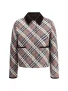 Burberry Cropped Check Quilted Cotton Jacket In Multi