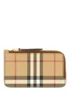 Burberry Beige Card Case With Check Motif In Eco Leather Woman In Cream