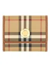 Burberry Check Pattern Wallet In Cream