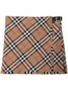 Burberry Women Check Wool Blend Mini Skirt In Brown