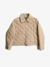 Burberry Quilted Classic-collar Jacket In Soft Fawn