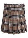Burberry Vintage Check Pleated Mini Skirt In Brown