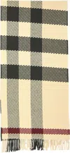 Burberry Check Wool Scarf In Cream