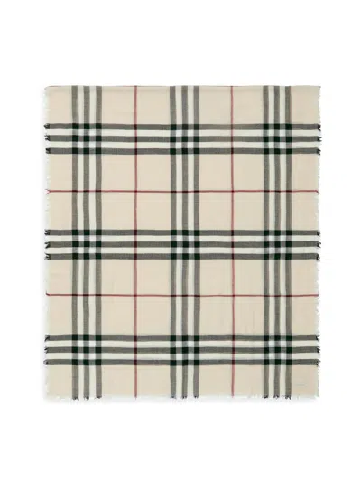 Burberry Women's Check Wool Scarf In Neutral