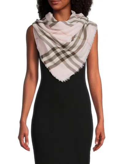 Burberry Women's Check Wool Scarf In Pink
