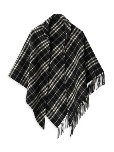Burberry Women's Check Wool-cashmere Cape
