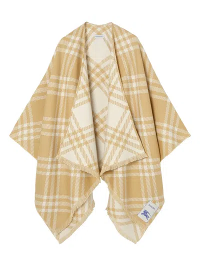 Burberry Women's Check Wool-cashmere-silk Cape In Multi