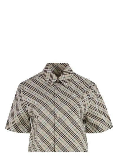 BURBERRY WOMEN'S CHECKED COTTON SHIRT