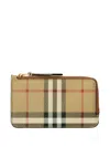 Burberry Women Checked Credit Card Holder In White
