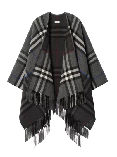 Burberry Women's Checked Ekd Logo Wool-silk Scarf In Purple