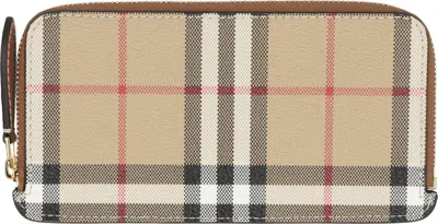 Burberry Women's Checked Motif Card Holder In Beige