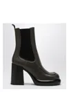 Burberry Chelsea Wedge Boot In Dark Green Leather