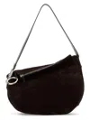 Burberry Chocolate Suede Medium Knight Shoulder Bag