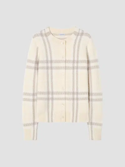 Burberry Women's Clara Check Cashmere Cardigan In Ecru Beige
