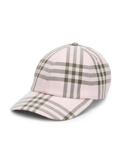 Burberry Women's Classic Check Baseball Cap In Mallow Pink Ip Check