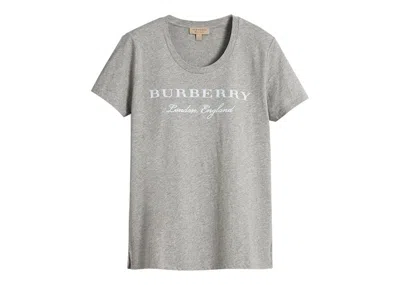 Pre-owned Burberry Women's Classic Logo T-shirt In Gray
